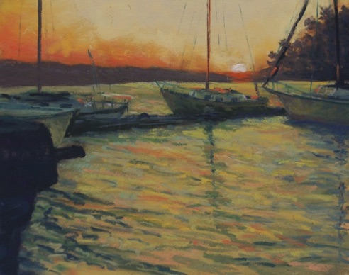Savannah Sailboats At Sunset  
8x10  Pastel